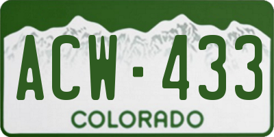 CO license plate ACW433