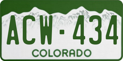 CO license plate ACW434