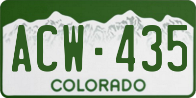 CO license plate ACW435
