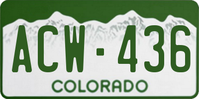 CO license plate ACW436