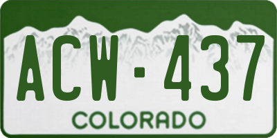 CO license plate ACW437
