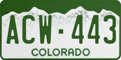 CO license plate ACW443
