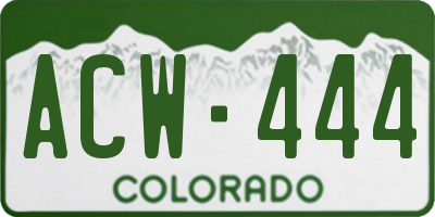 CO license plate ACW444
