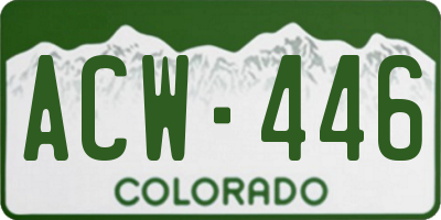 CO license plate ACW446