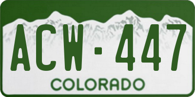 CO license plate ACW447