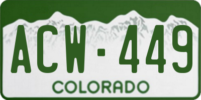 CO license plate ACW449