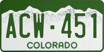 CO license plate ACW451