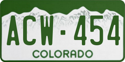 CO license plate ACW454