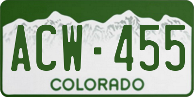 CO license plate ACW455