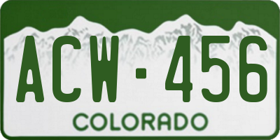 CO license plate ACW456