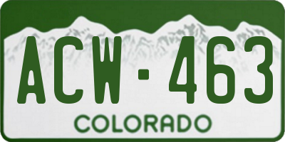 CO license plate ACW463