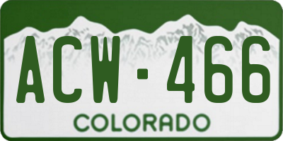 CO license plate ACW466