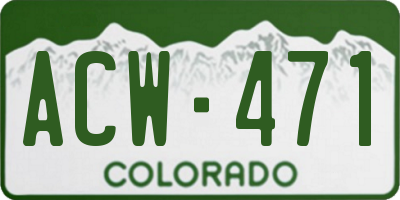 CO license plate ACW471