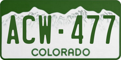 CO license plate ACW477