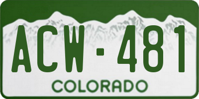 CO license plate ACW481