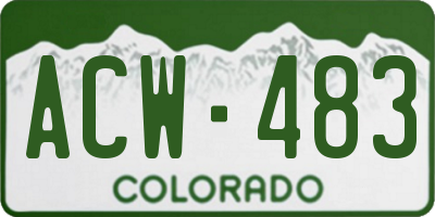 CO license plate ACW483