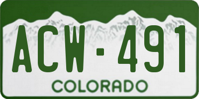 CO license plate ACW491