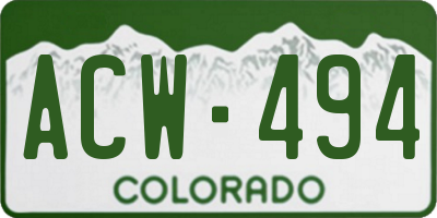 CO license plate ACW494