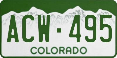 CO license plate ACW495