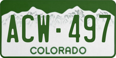 CO license plate ACW497