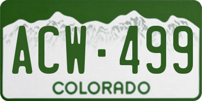 CO license plate ACW499
