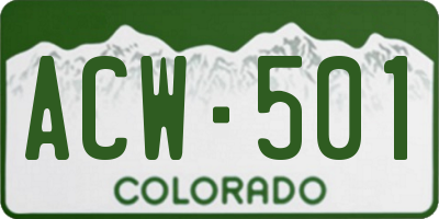 CO license plate ACW501