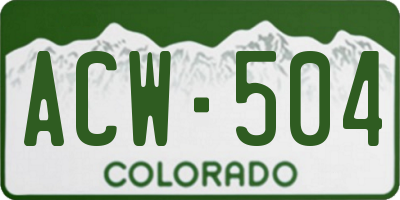 CO license plate ACW504