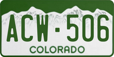 CO license plate ACW506