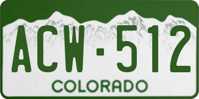 CO license plate ACW512