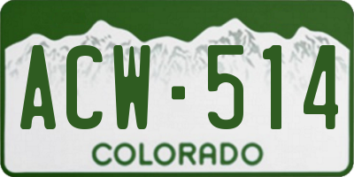 CO license plate ACW514
