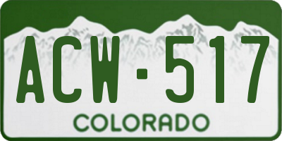 CO license plate ACW517