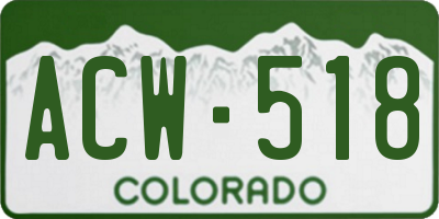 CO license plate ACW518