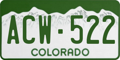 CO license plate ACW522