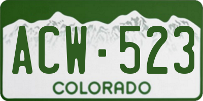 CO license plate ACW523
