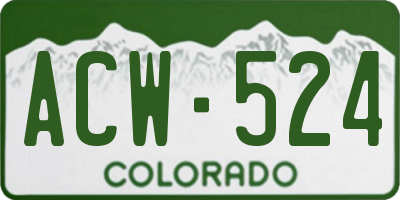 CO license plate ACW524