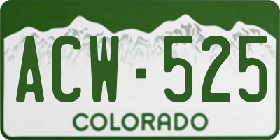 CO license plate ACW525