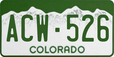 CO license plate ACW526