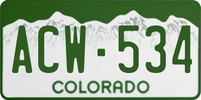 CO license plate ACW534