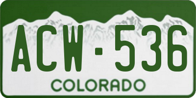 CO license plate ACW536