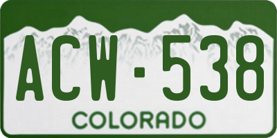 CO license plate ACW538