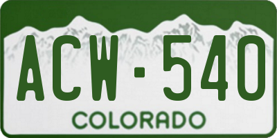 CO license plate ACW540