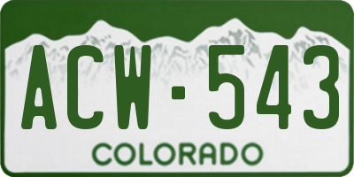 CO license plate ACW543