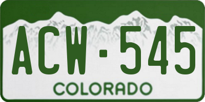 CO license plate ACW545