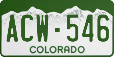 CO license plate ACW546