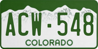 CO license plate ACW548