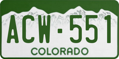 CO license plate ACW551