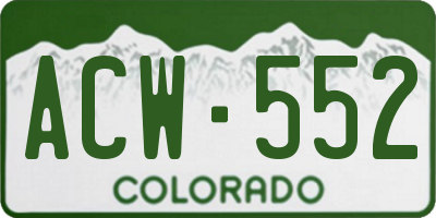 CO license plate ACW552