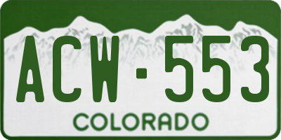 CO license plate ACW553