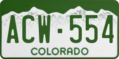 CO license plate ACW554