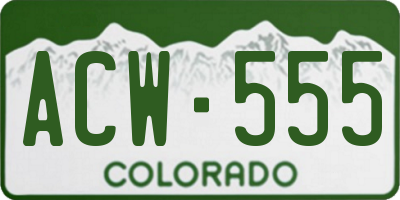 CO license plate ACW555